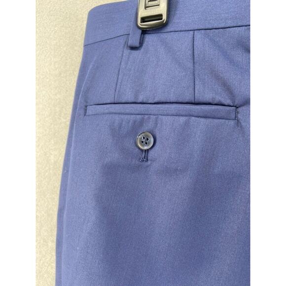 Savile Row‎ Pants Mens Sz 40W Blue Strand Straight Leg *Un-hemmed* Pockets - Picture 8 of 12